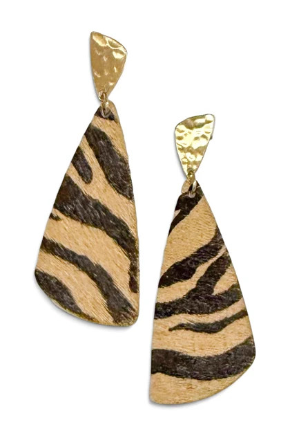 Love Freely Tiger Print Teardrop Earrings | The Willow Tree