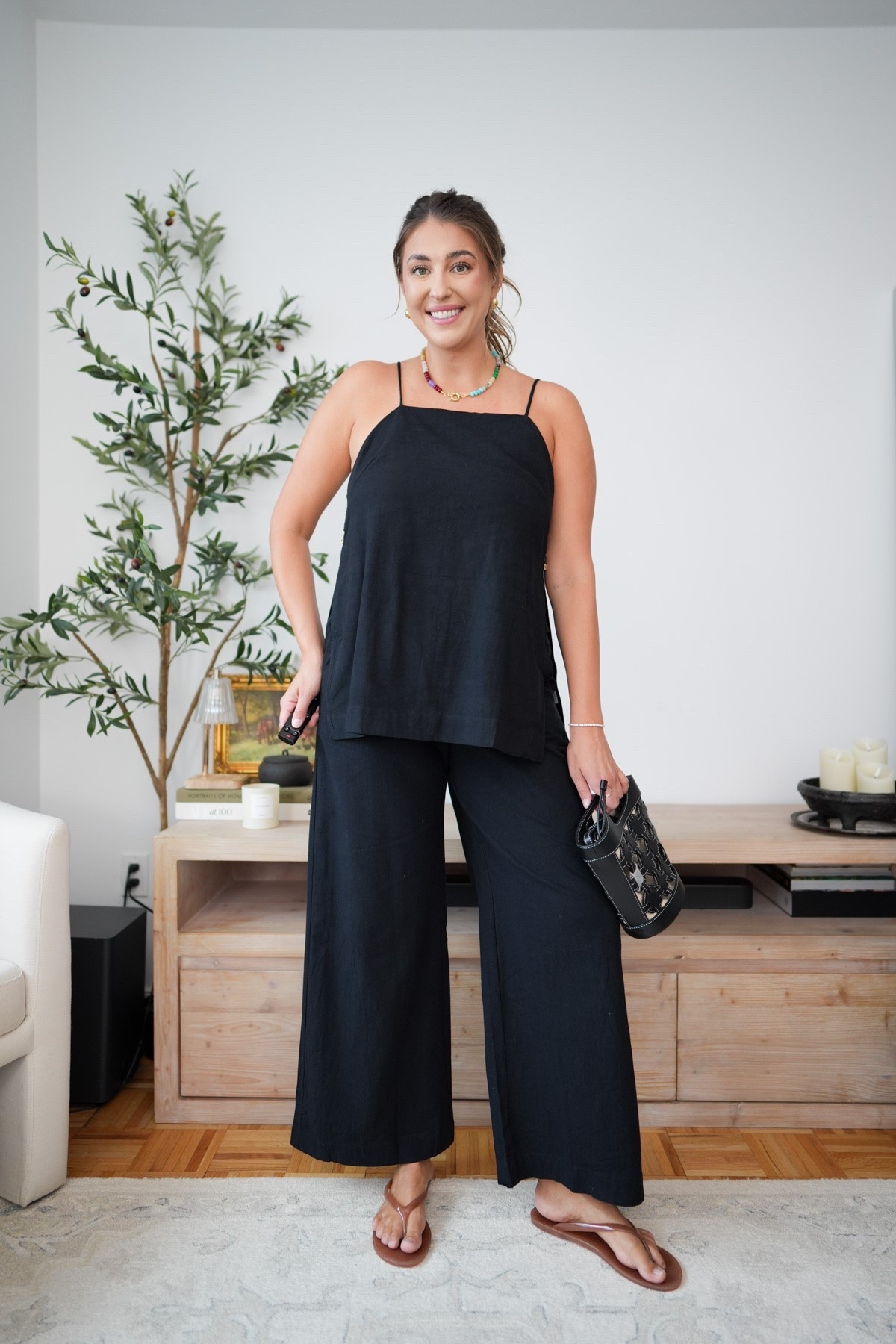 Effortless black linen set that works from vacation days to summer dinners 🖤 Lightweight, breathable, and easy to style with sandals, a woven bag, or statement jewelry.

black linen set, matching set, linen pants, sleeveless top, resort wear, vacation outfit, summer outfit, travel style, European summer, neutral fashion, chic casual outfit, capsule wardrobe, elevated basics, wide leg pants, effortless style, summer fashion 2026

#LTKSeasonal #LTKMidsize #LTKTravel