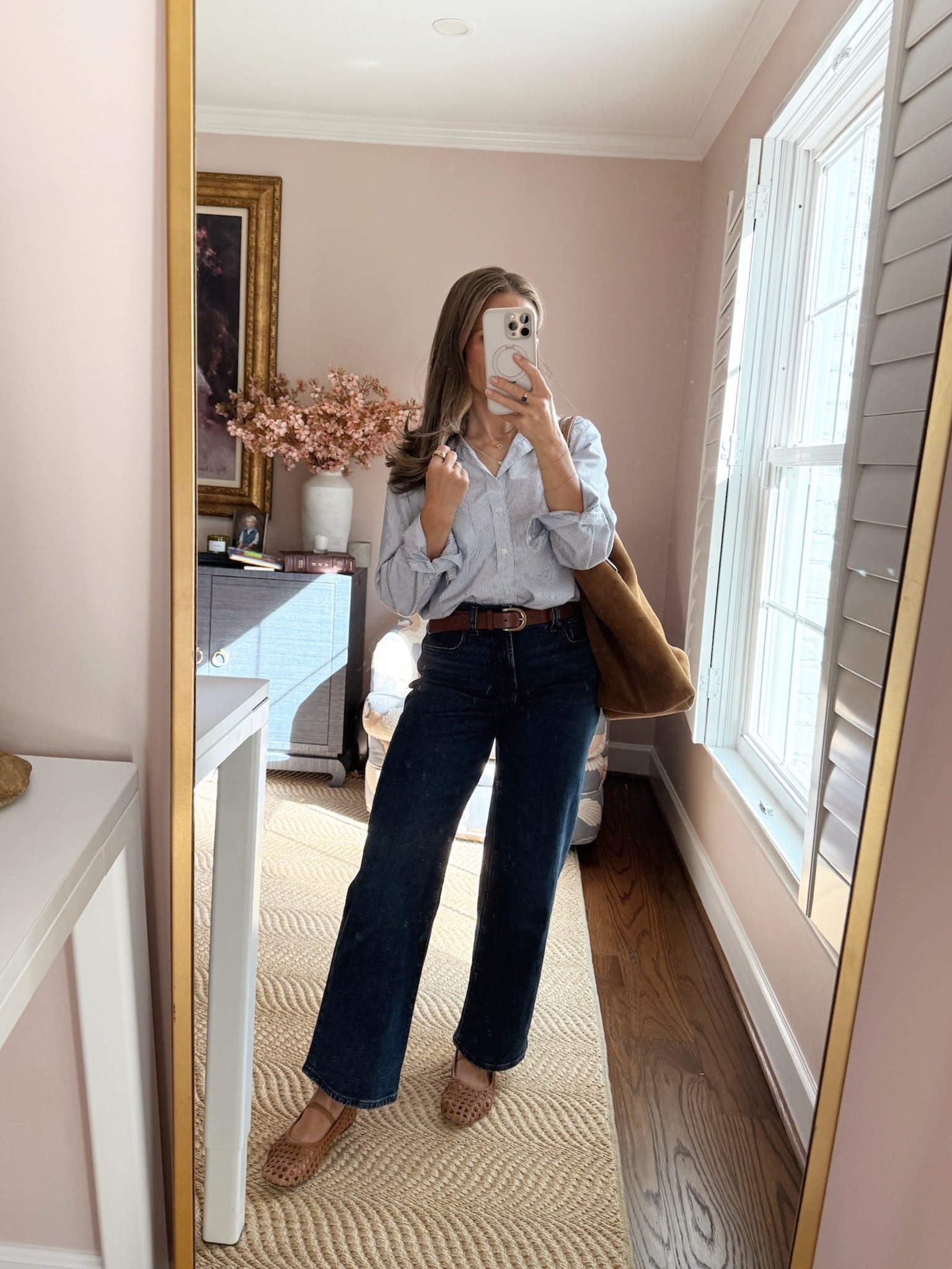 Todays outfit! Classic button down, jeans, ballet flats

#LTKShoeCrush #LTKStyleTip #LTKOver40