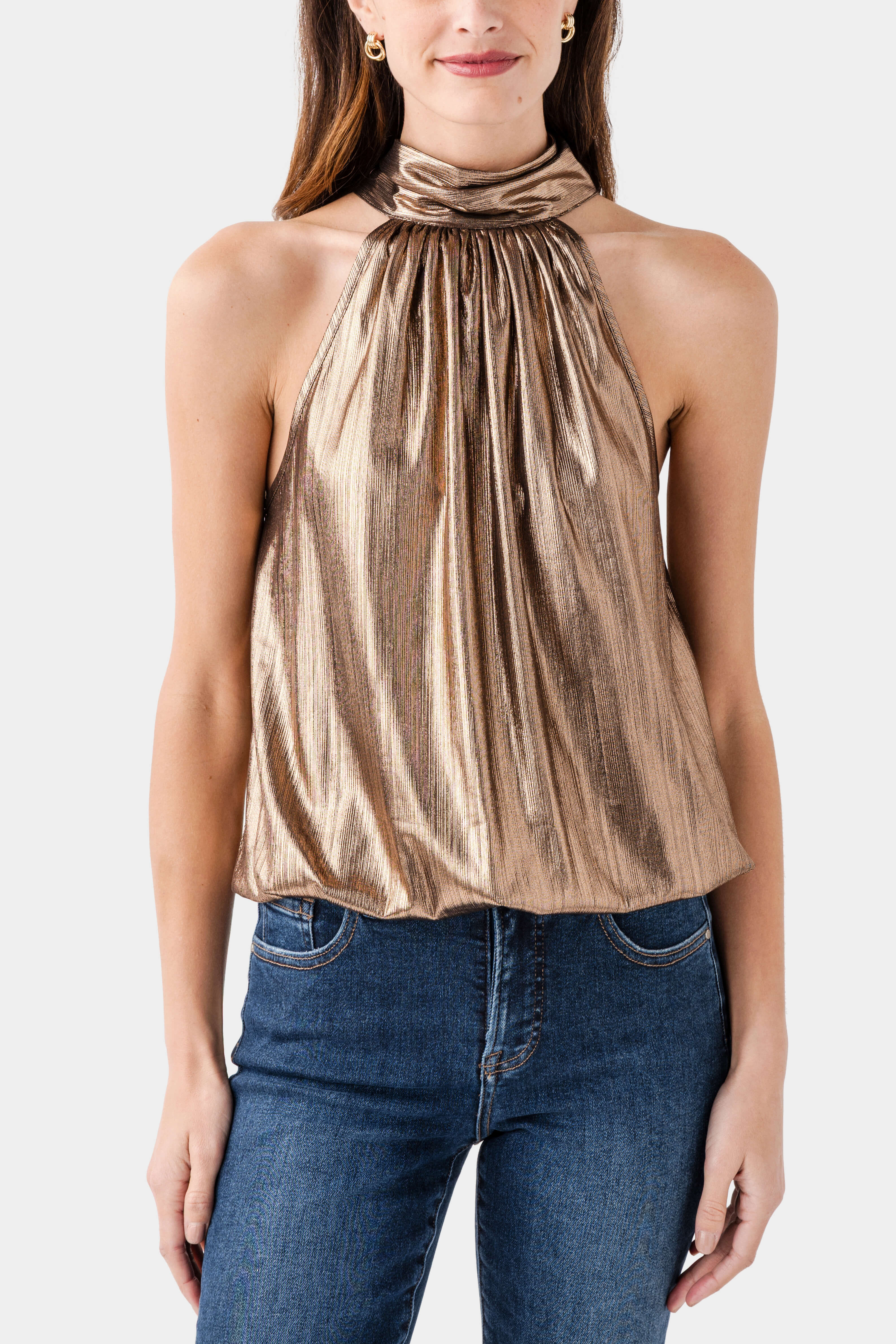 Fate Liquid Tie Neck Halter Top | Social Threads