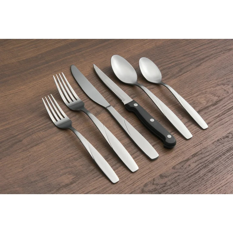 Cambridge Saunter Sand 36-Piece Flatware Set with Steak Knives (Service for 6) | Walmart (US)