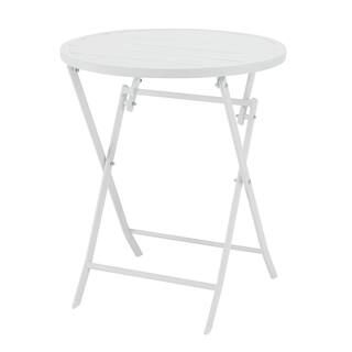 StyleWell Mix and Match 25 in. White Folding Round Metal Outdoor Patio Bistro Table FTS41037-Whit... | The Home Depot