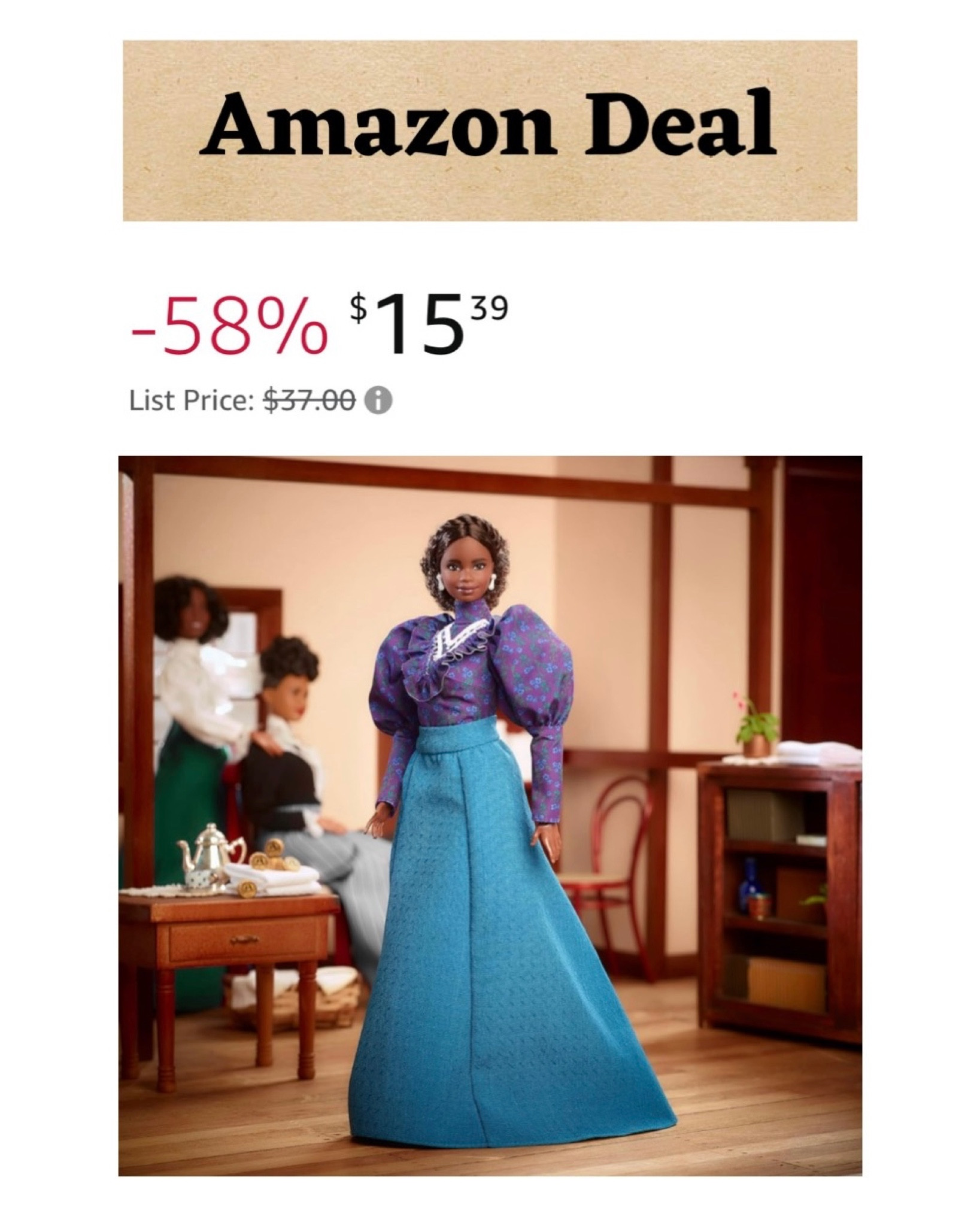 Barbie Inspiring Women Doll, Madam C.J. Walker Collectible with Puff Sleeve Blouse and Full-Length Skirt

#LTKkids #LTKfamily #LTKsalealert