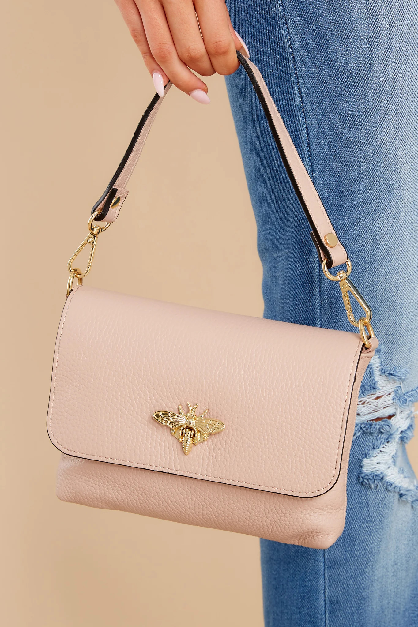 Work Smarter Blush Leather Bag | Red Dress 