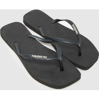Havaianas Slim Square Logo Metallic Sandals in Black | Schuh