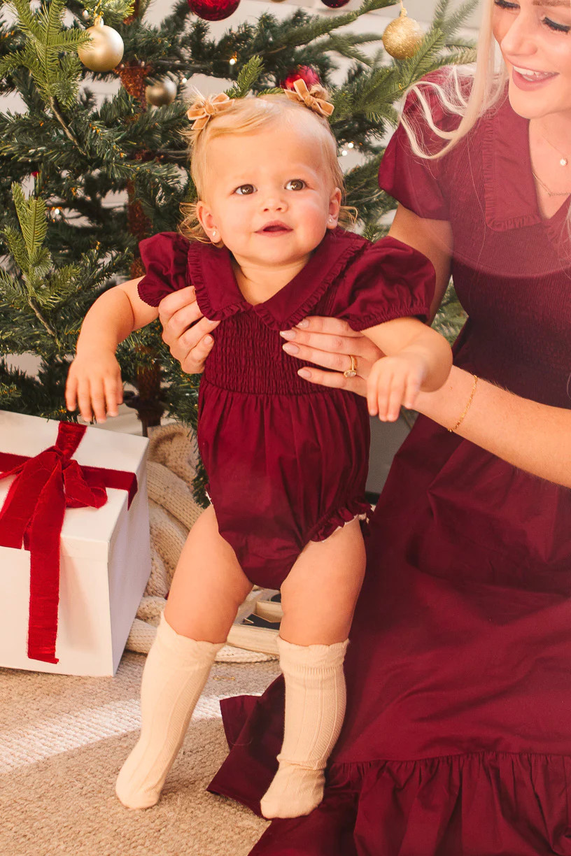 Baby Addie Romper in Wine | Ivy City Co