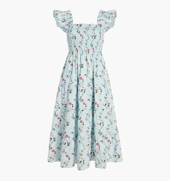 The Ellie Nap Dress - Pond Floral Poplin | Hill House Home