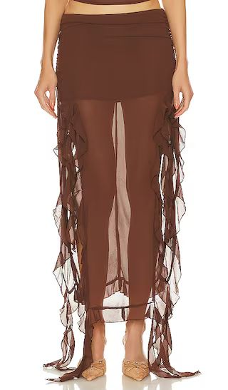 Rendezvous Maxi Skirt in Chocolate | Revolve Clothing (Global)