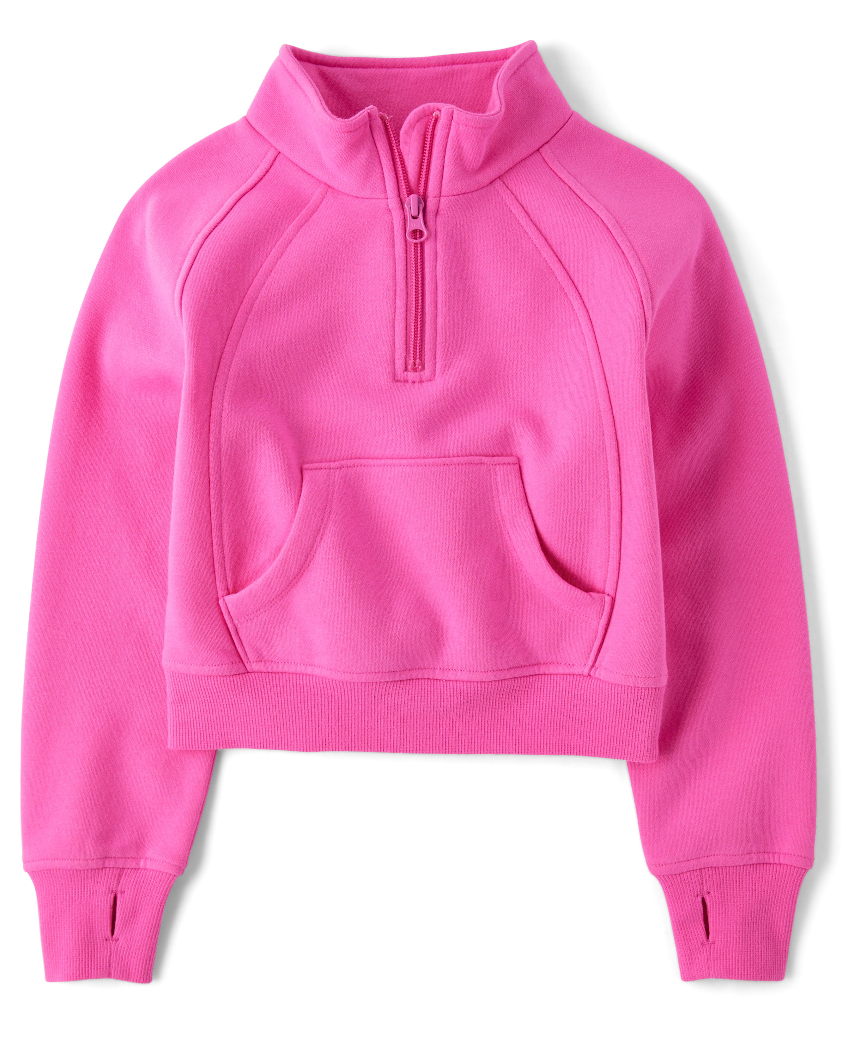Girls Fleece Half Zip Pullover - pink summer | The Children's Place