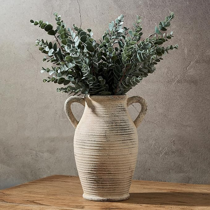 Emotionally Grounded Vase, Vaseking Large Ceramic Rustic Vase with 2 Handles, 9.8 inch Minimalist... | Amazon (US)