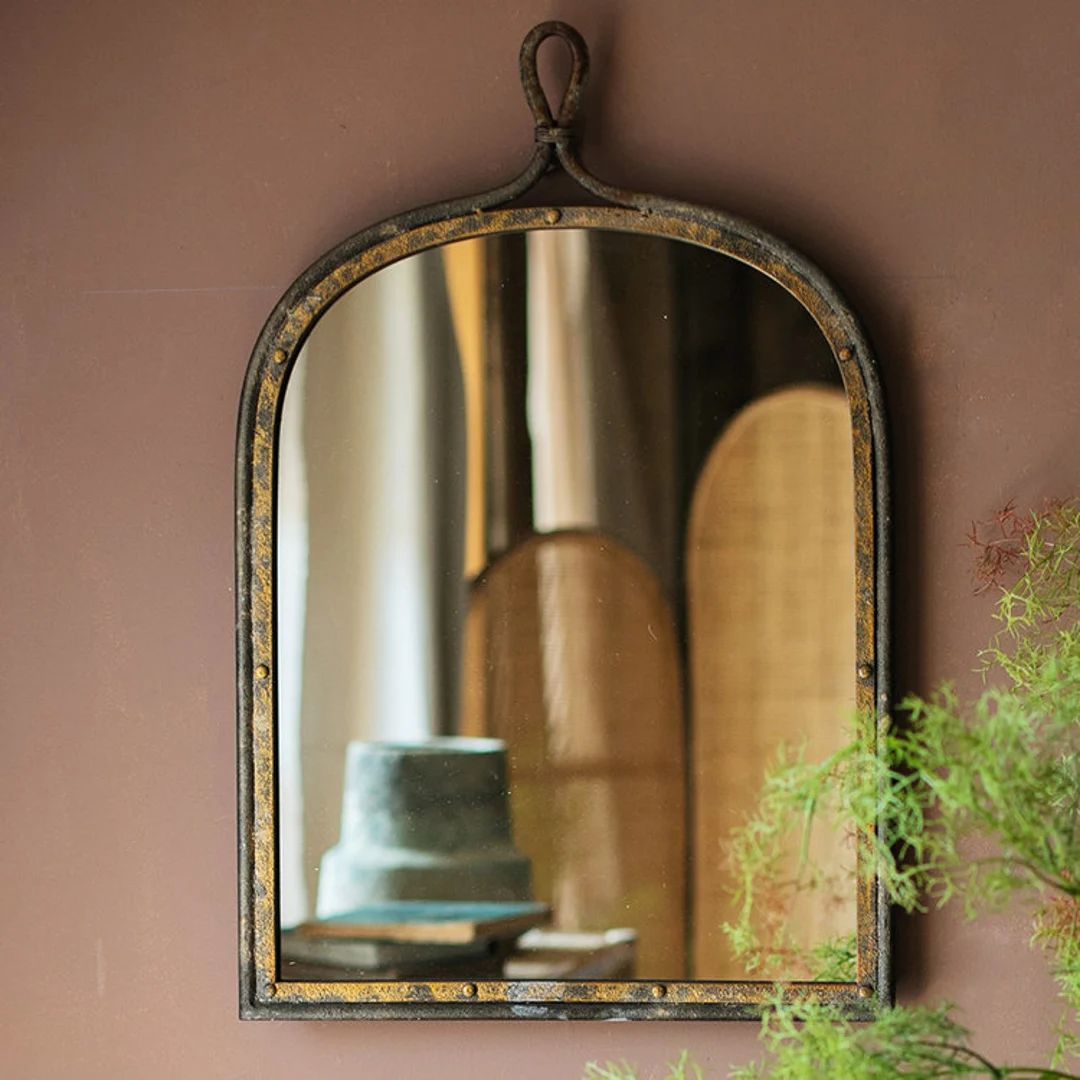 Antique Style Dark Iron Mirror | Etsy (US)