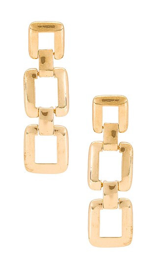 Square Drop Earrings in Gold | Revolve Clothing (Global)