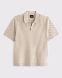 Classic Stitch Johnny Collar Sweater Polo | Abercrombie & Fitch (US)