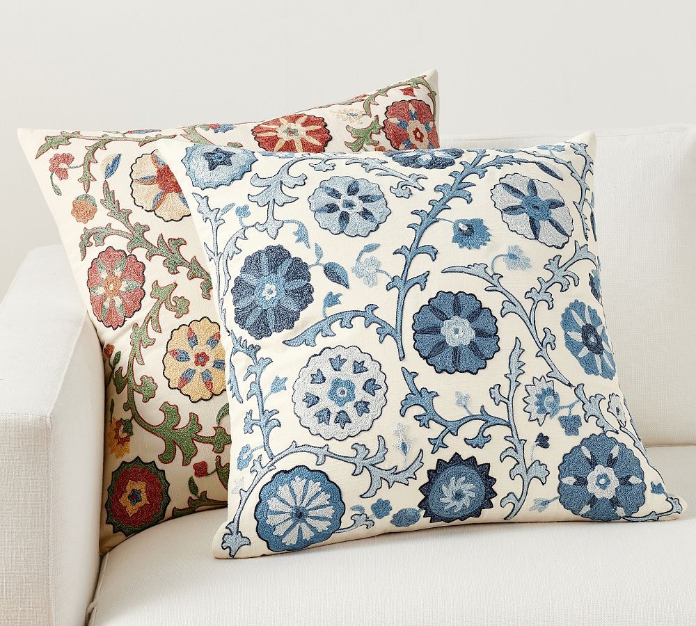 Penelope Embroidered Pillow | Pottery Barn (US)