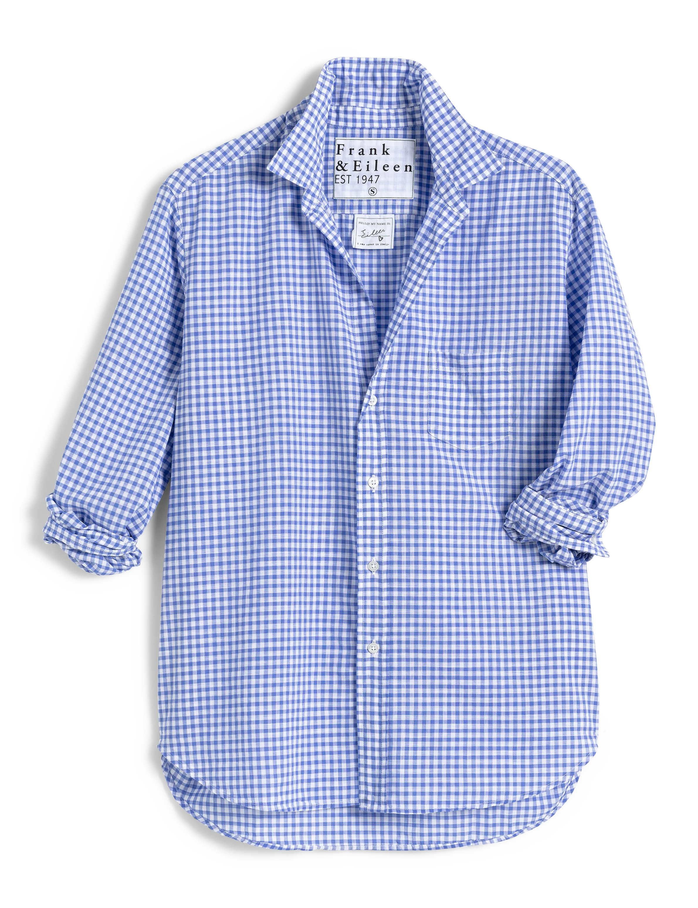 EILEEN Periwinkle Check, Causal Cotton | Frank & Eileen