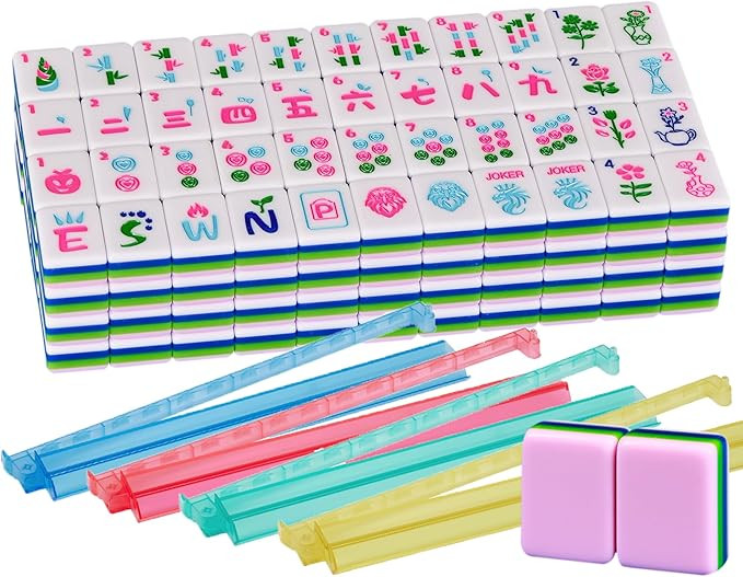 Pink Acrylic American Mahjong Tile Set 166 Mahjong Tile Set 1.2-inch American Mahjong Set with 4P... | Amazon (US)