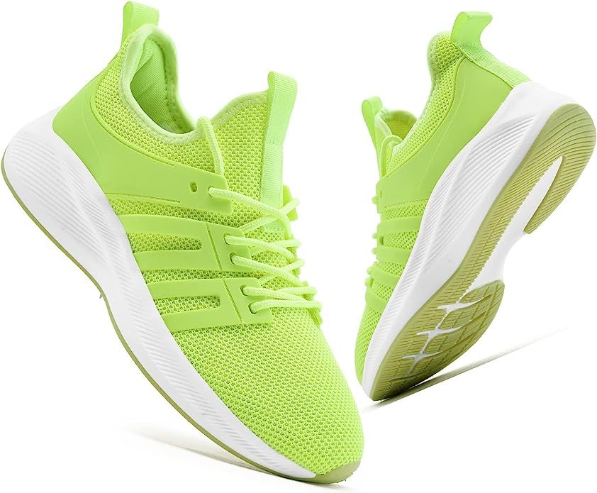 Akk Womens Running Walking Shoes - Slip On Tennis Memory Foam Fashion Sneakers for Casual Workout... | Amazon (US)