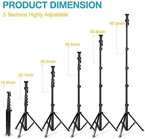 62" Phone Tripod Accessory Kits, Aureday Camera & Cell Phone Tripod Stand with Wireless Remote an... | Amazon (US)