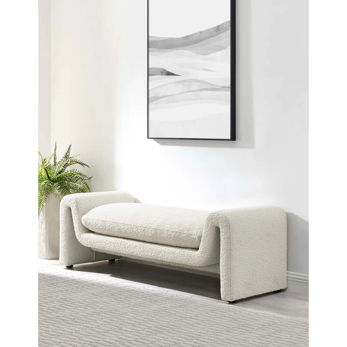 Modway Waverly Boucle Fabric Bench | Wayfair North America