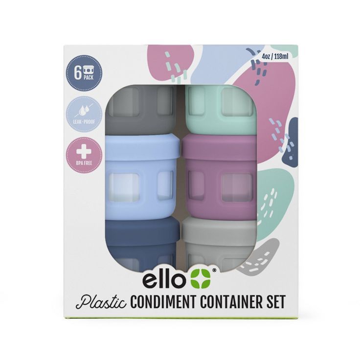 Ello 6pk Plastic Food Storage Condiment Containers | Target
