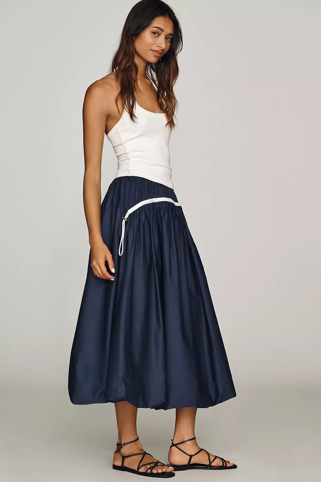 Hunter Bell Allegra Cotton Midi Skirt | Anthropologie (US)