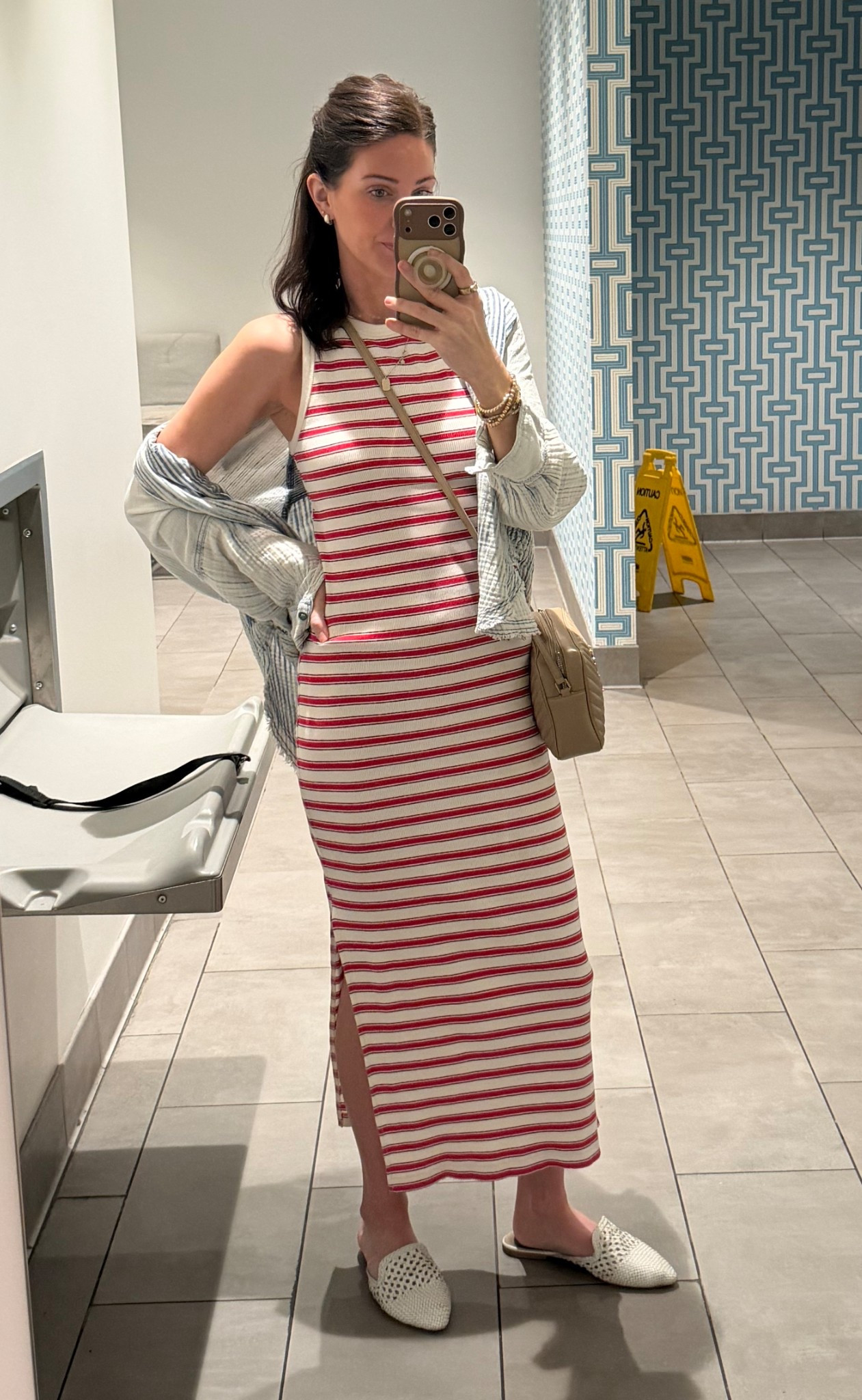Quick family date to the movies. This dress is perfect for a throw and go situation. Layer it up with a denim shirt and white button down and you are good to go. True to size. I would size up in whatever outer layer you are wearing  

#LTKOver40 #LTKmomlife #LTKootd