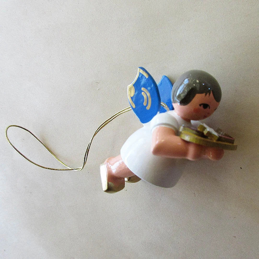 Erzgebirge Germany Wooden Angel With Tray of Baked Goods Wood - Etsy | Etsy (US)