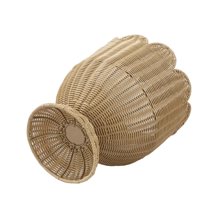 Rattan Scallop Planter, Brown, 12" x 14", by My Texas House | Walmart (US)