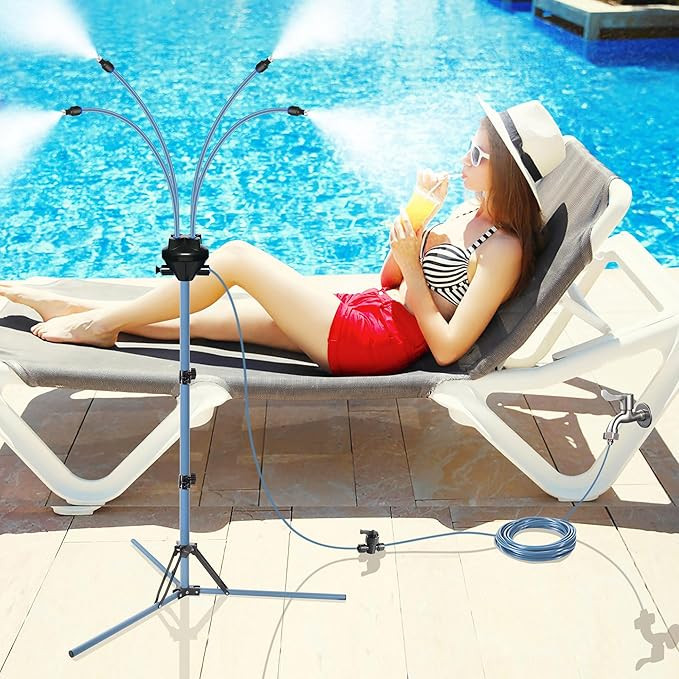 Standing Misters for Outside Patio, Adjustable Height 5.3 FT Stand Misting System for Cooling Out... | Amazon (US)