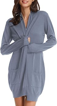 GRACE KARIN Essential Solid Open Front Long Knited Cardigan Sweater for Women | Amazon (US)