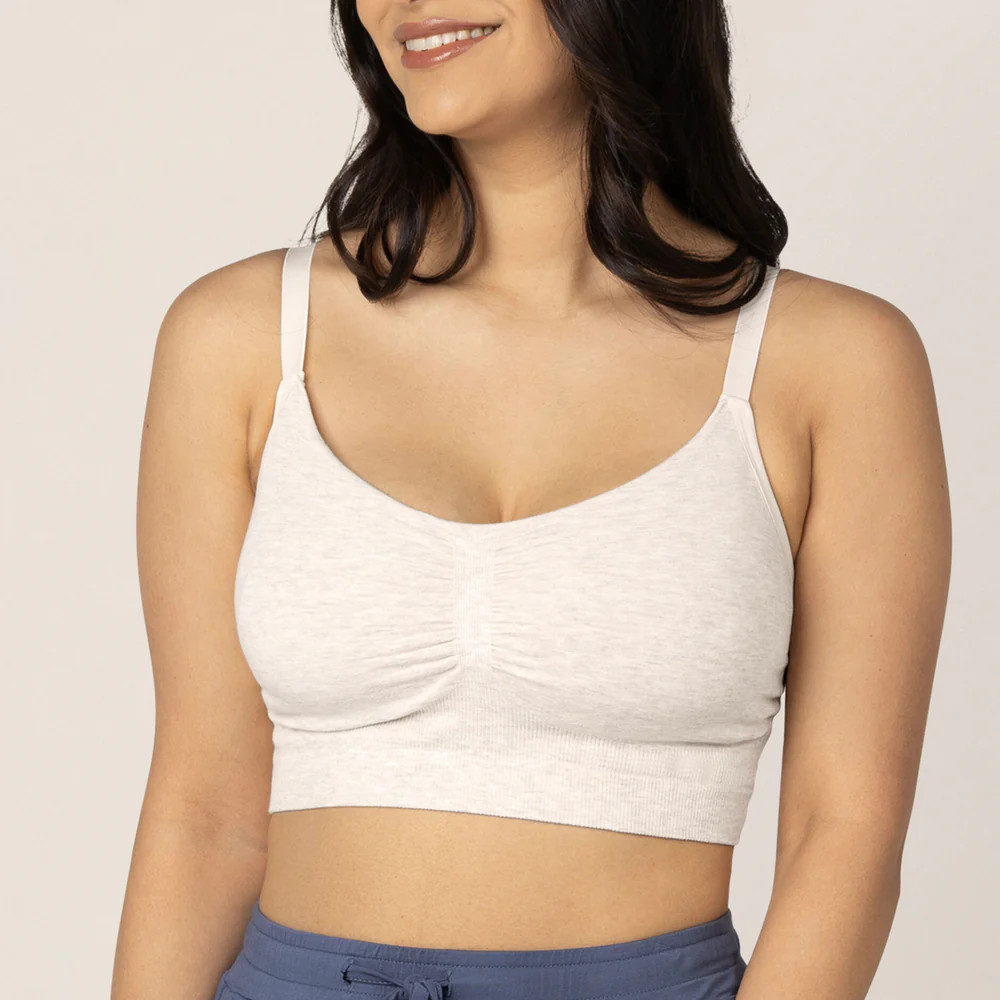 Sublime® Bamboo Hands-Free Pumping Lounge & Sleep Bra | Oatmeal Heather - Kindred Bravely | Kindred Bravely