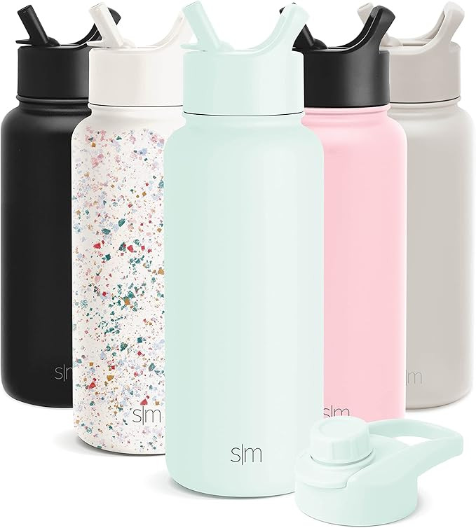 Simple Modern Water Bottle with Straw and Chug Lid Vacuum Insulated Stainless Steel Metal Thermos... | Amazon (US)