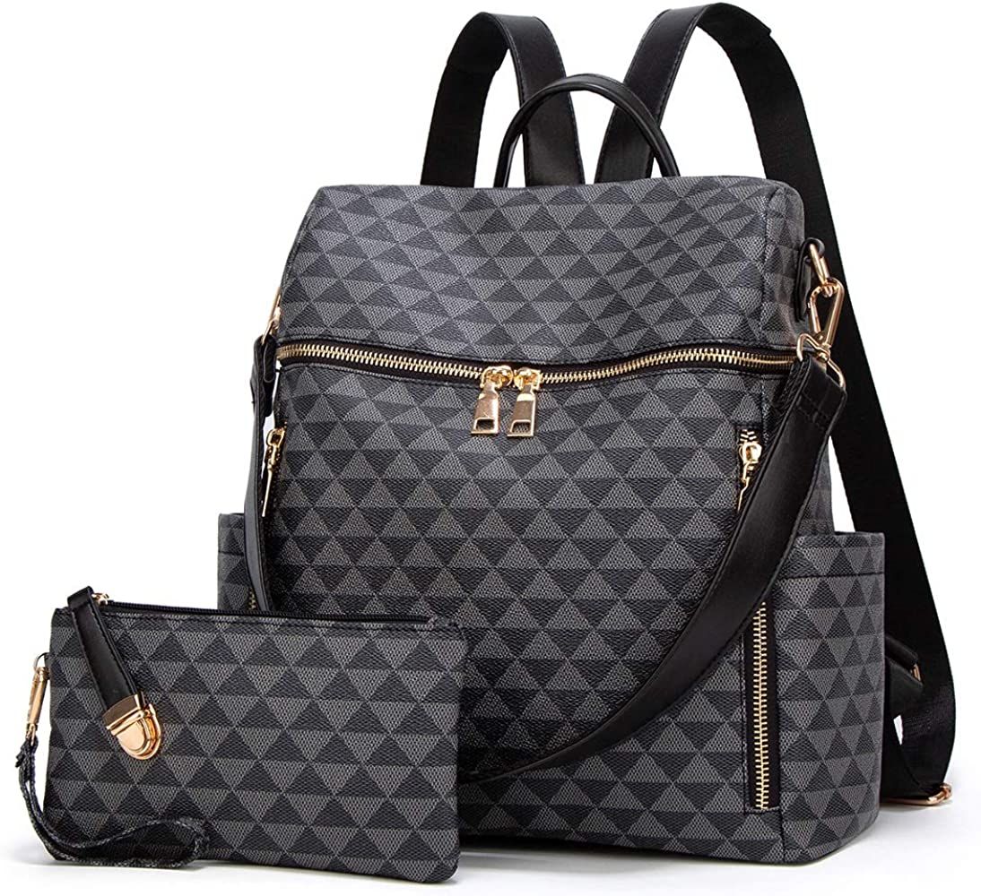 Backpacks for Women Fashion PU Leather Bag Multipurpose Design Convertible Satchel Bag Travel Backpa | Amazon (US)