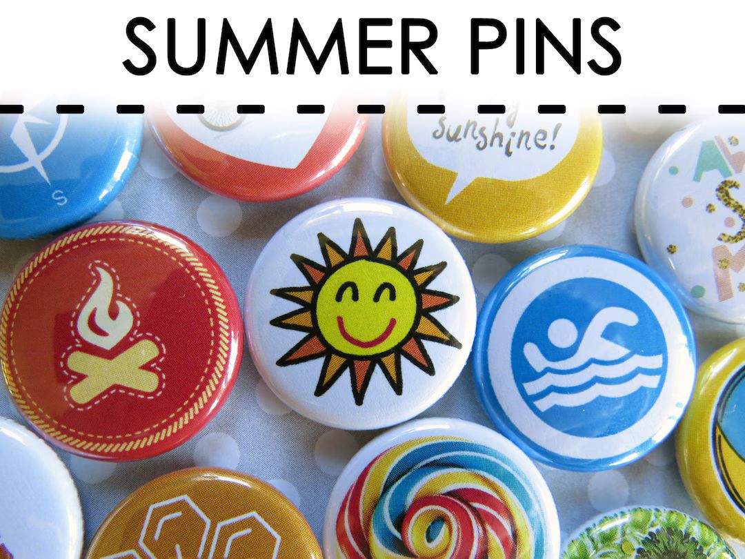 Summer Camp Prizes Rewards for Kids Pins Buttons Badges for Summer Camp, for Vacation Bible Schoo... | Etsy (US)