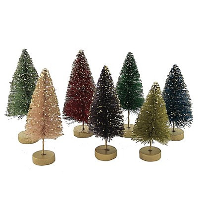 Bethany Lowe 4.25 In Jewel-Tone Mini Bottle Brush Christmas Decorative Tree Set , Christmas Decor... | Target
