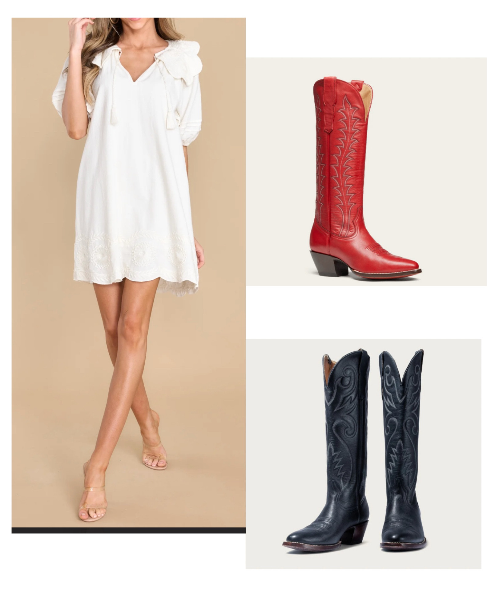 White Dress + Cowboy Boots 

#LTKstyletip #LTKshoecrush