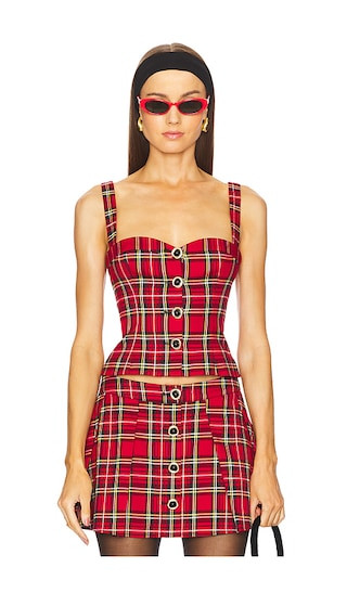 Shane Top in Red Plaid | Revolve Clothing (Global)