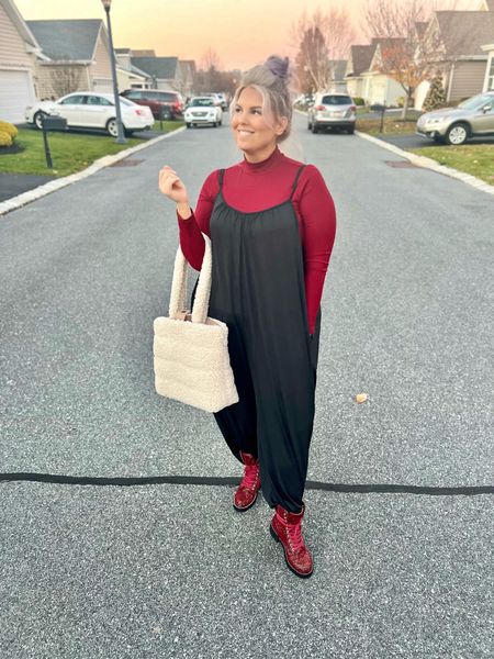 ✨SIZING•PRODUCT INFO✨
⏺ Ribbed Mockneck •• L •• Sized down to be more fitted •• Walmart 
⏺ Black Oversized Jumpsuit - Overalls •• XL •• Runs big & could be wearing a L •• Halara 
⏺ Maroon Combat Boots •• linked similar 
⏺ Sherpa Tote Bag •• linked similar 

👋🏼 Thanks for stopping by!

📍Find me on Instagram••YouTube••TikTok ••Pinterest ||Jen the Realfluencer|| for style, fashion, beauty and…confidence!

🛍 🛒 HAPPY SHOPPING! 🤩

#walmart #walmartfashion #walmartstyle walmart finds, walmart outfit, walmart look  #overalls #overallsoutfit #overallsoutfitinspo #overallsoutfitinspiration #overallslook #summeroveralls #springoveralls  #jumpsuit #romper #jumpsuitoutfit #romperoutfit #jumpsuitoutfitinspo #romperoutfitinspo #jumpsuitoutfitinspiration #romperoutfitinspiration #jumpsuitlook #romperlook #summerromper #summerjumpsuit #springromper #springjumpsuit #combat #boots #combatboots #combatbootoutfit #combatbootoutfitinspo #combatbootoutfitinspiration #combatbootlook #combatbootstyle #howtostylecombatboots #combatbootfashion #edgy #style #fashion #edgystyle #edgyfashion #edgylook #edgyoutfit #edgyoutfitinspo #edgyoutfitinspiration #edgystylelook  #casual #casualoutfit #casualfashion #casualstyle #casuallook #weekend #weekendoutfit #weekendoutfitidea #weekendfashion #weekendstyle #weekendlook #sherpa #sherpaoutfit #sherpalook #fur #fauxfur #furoutfit #furstyle #furlook #sherpastyle 
#under10 #under20 #under30 #under40 #under50 #under60 #under75 #under100
#affordable #budget #inexpensive #size14 #size16 #size12 #medium #large #extralarge #xl #curvy #midsize #blogger #vlogger
budget fashion, affordable fashion, budget style, affordable style, curvy style, curvy fashion, midsize style, midsize fashion


#LTKfindsunder50 #LTKmidsize #LTKstyletip
