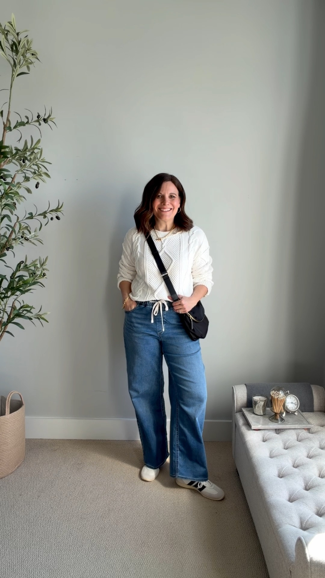 Here are those drawstring waist jeans (fit tts) with a loose crewneck sweater for that relaxed all-over vibe that’s so popular right now. I’m wearing this sweater in a medium but prefer a small. 


#LTKSaleAlert #LTKOver40 #LTKMidsize