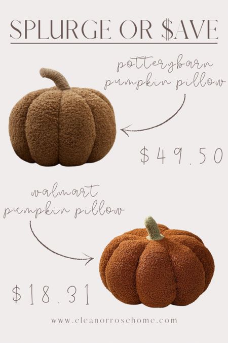 Which pillow would you choose? Would you splurge on the PotteryBarn pumpkin pillow or save a little money with the Walmart one? #falldecor #homedecor

#LTKhome #LTKSeasonal #LTKitbag