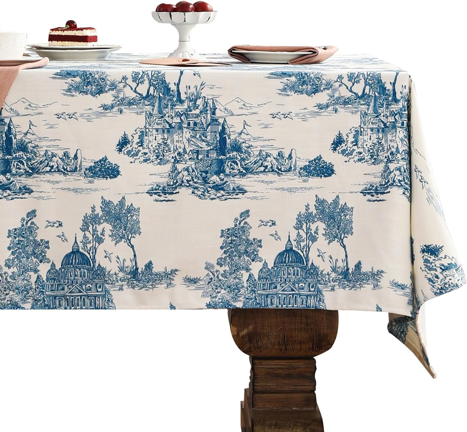 patdrea Elegant French Linen Tablecloth,Rectangular,118"x67"-Lucerne A | Amazon (US)