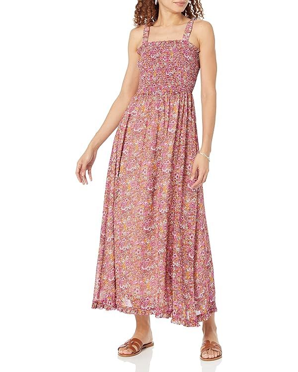 The Drop Women's Jaya Smocked-Bodice Chiffon Maxi Dress Dress | Amazon (US)