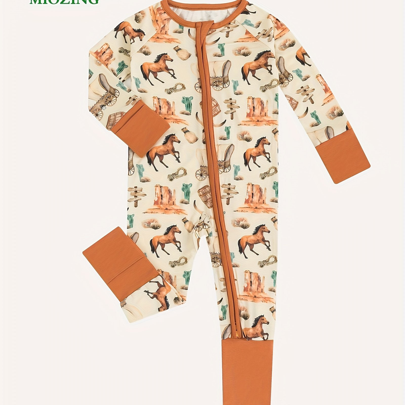 Miozing Baby's Cartoon Farm Animal Pattern Bamboo Fiber Long - Temu | Temu Affiliate Program