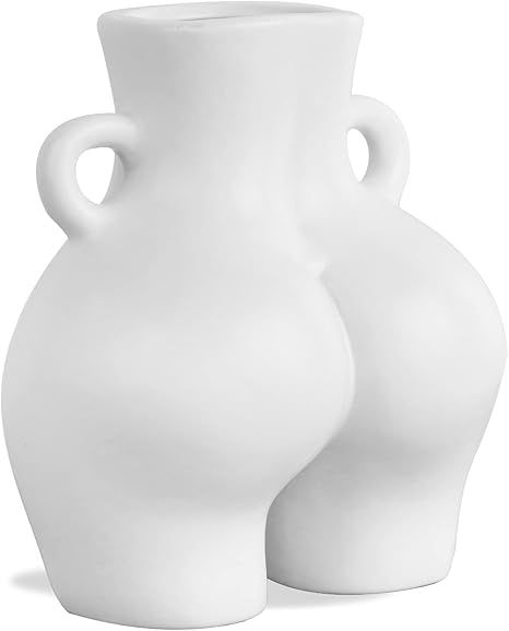 SANFERGE Butt Vase for Flowers - Art Female Form Body Ceramic Vase for Home Decor, 5.5 Inch, Matt... | Amazon (US)