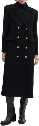 Double Breasted Virgin Wool Blend Long Coat | Nordstrom