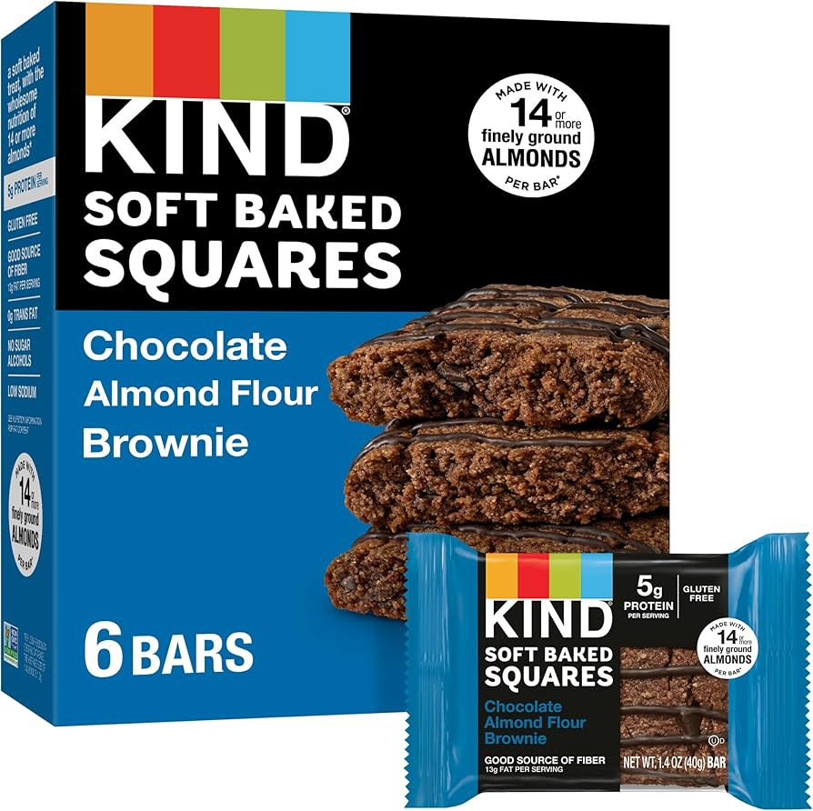 KIND Soft Baked Squares, Chocolate Almond Flour Brownie, 6 count | Amazon (US)