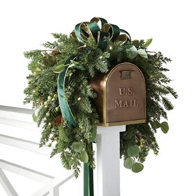 Majestic Holiday Mailbox Swag with LED Lights & Timer Function | Frontgate