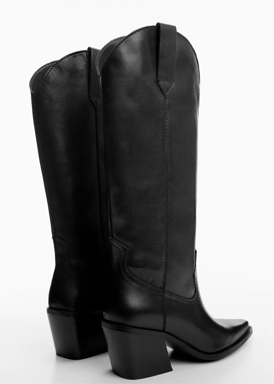 Cowboy leather boots -  Women | Mango USA | MANGO (US)