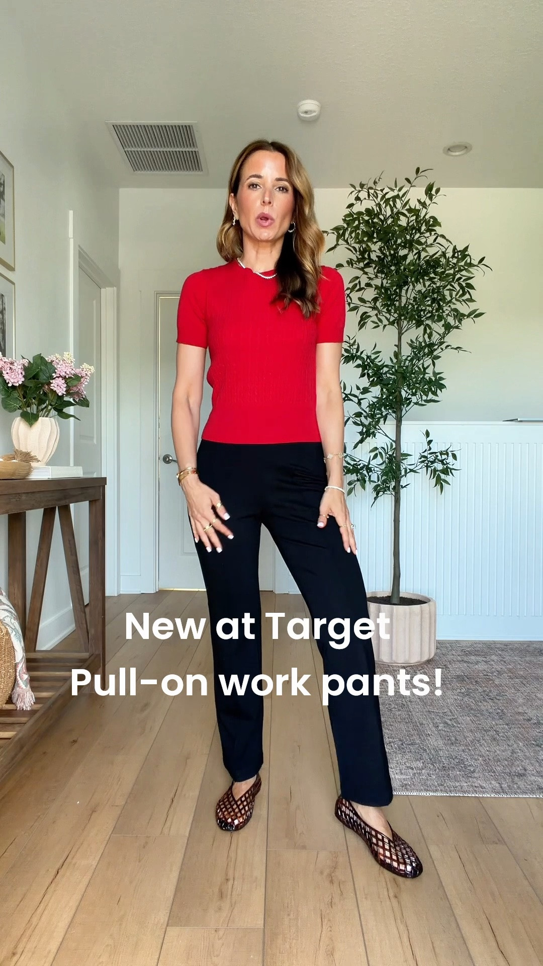 New at Target! Pull-on style work pants in XS. Waist runs big so consider sizing down. Petite-friendly! Teacher outfit. Business casual. Work outfit. Workwear. XS in sweater top. Size down in jelly flats if you’re a half-size.

#LTKWorkwear #LTKPetite #LTKootd