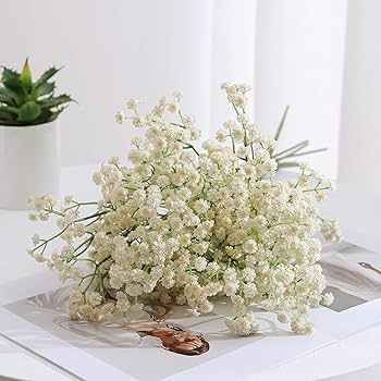 Duovlo 10pcs Babies Breath Flowers 23.6" Artificial Gypsophila Bouquets Real Touch Flowers for We... | Amazon (US)